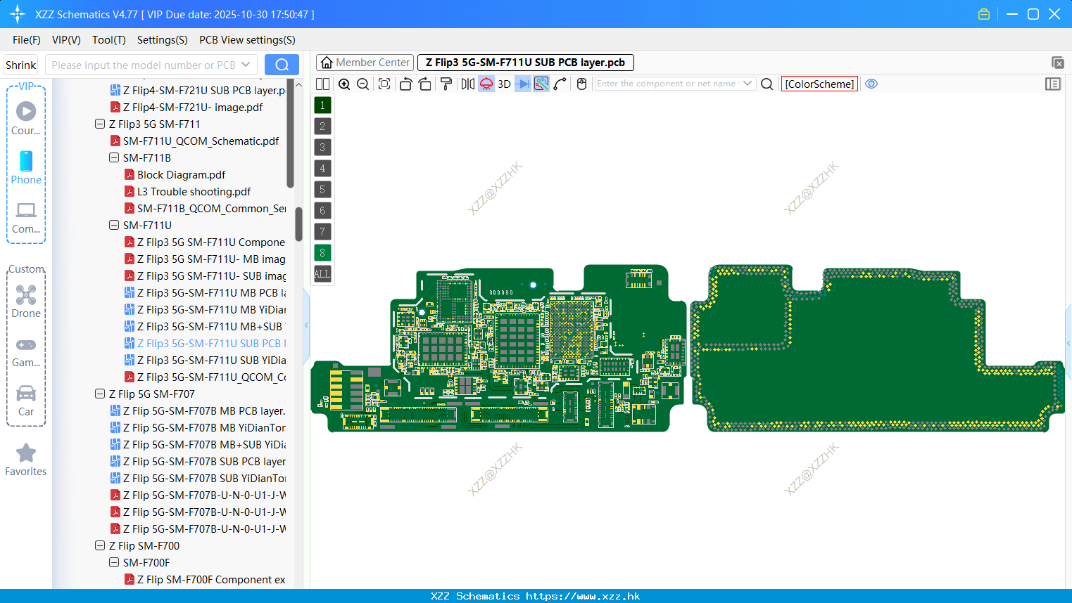 Samsung Z Flip3 5G-SM-F711U SUB PCB Layer